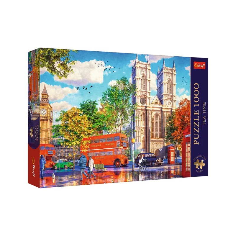 Trefl Puzzle Premium Plus - Čajový čas: Pohľad na Londýn 1000 dielikov 68,3x48cm v krabici 40x27x6cm