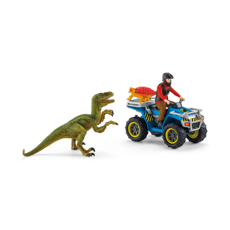 Schleich 41466 Útek pred Velociraptorom na štvorkolke
