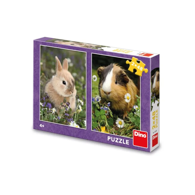 Dino ZAJAČIK A MORČE 2x48 Puzzle FSC MIX
