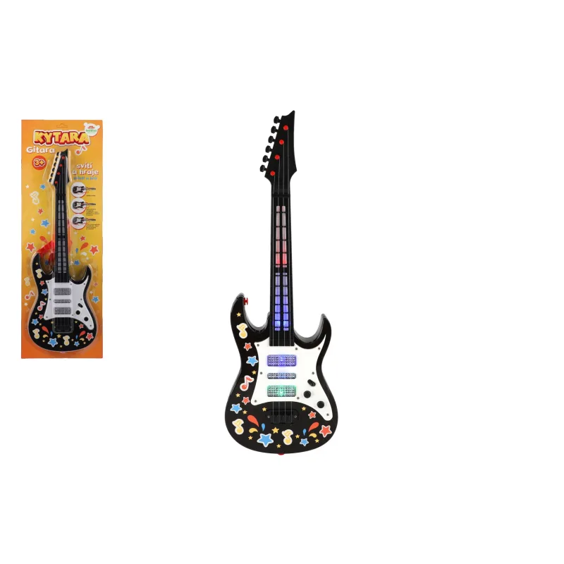 Teddies Gitara plast 53cm s popruhom na batérie so zvukom so svetlom na karte