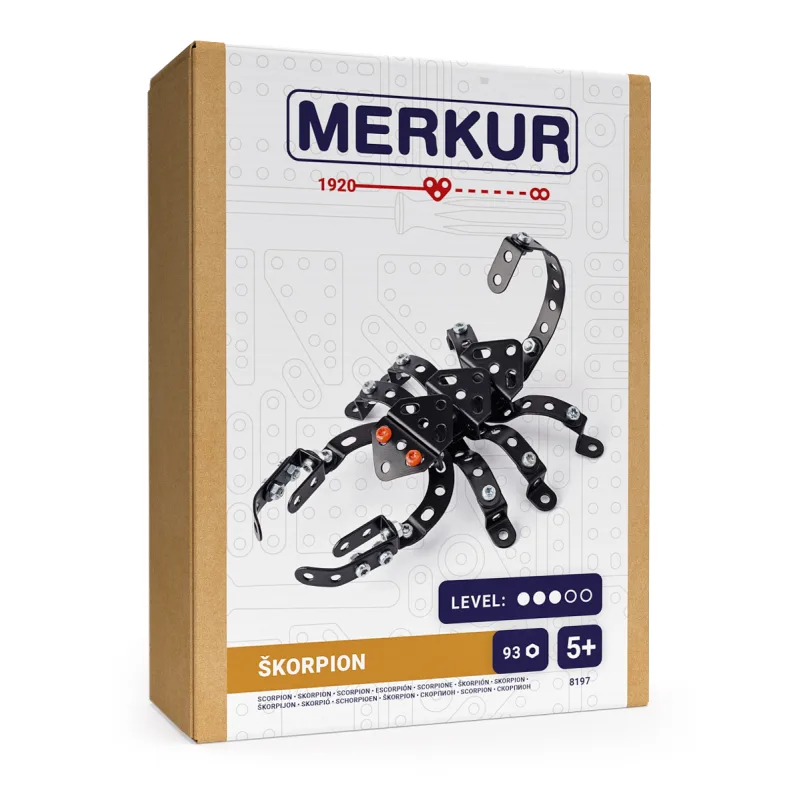 MERKUR - Stavebnice MERKUR - Stavebnica Merkur - Chrobáčiky – Škorpión, 93 dielikov