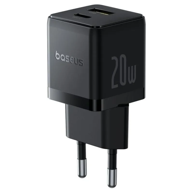 NONAME Baseus Rychlonabíječka do sítě Palm 20W 1xUSB-A 1xUSB-C PD QC 3.0 černá 6932172672737