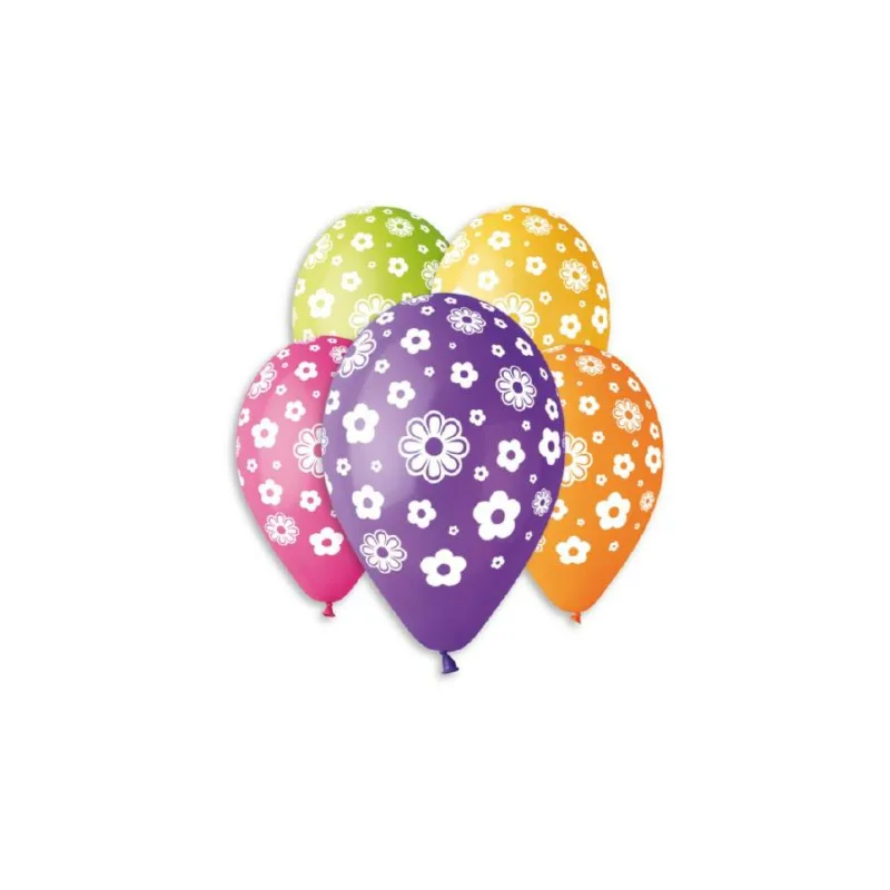 Smart Balloons Balón nafukovací kvety 12'' priemer 30cm 5ks v sáčku