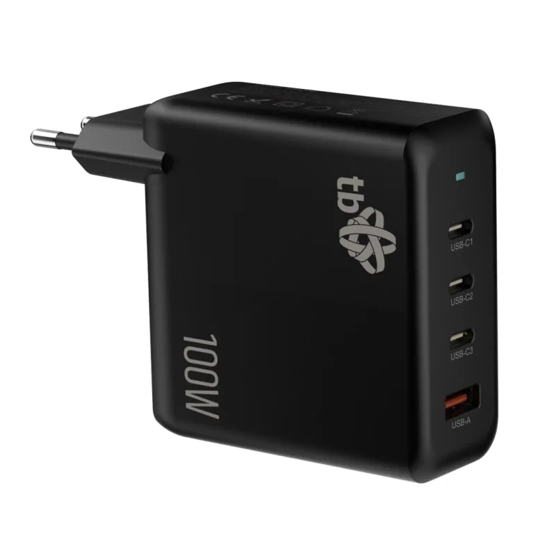 TB TOUCH TB 3x USB-C + 1x USB-A nabíječka, GaN, 100W, černá AZTBXULUSB100WB