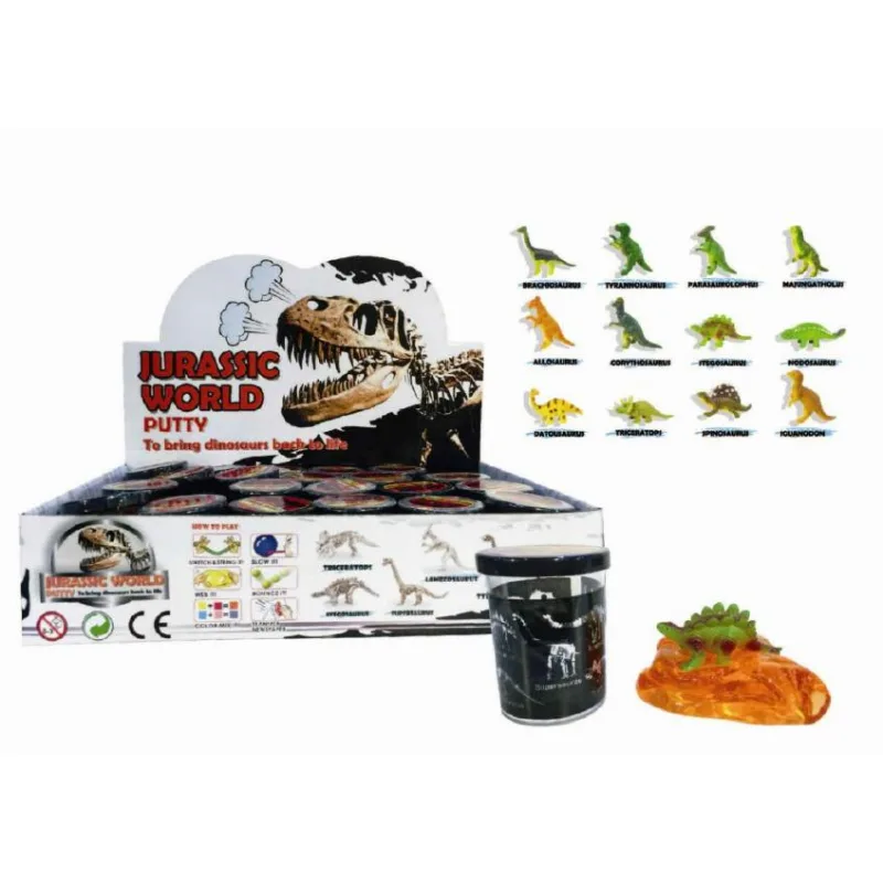 Teddies Sliz - hmota 80g Dinosaurus 6cm mix druhov 24ks v boxe