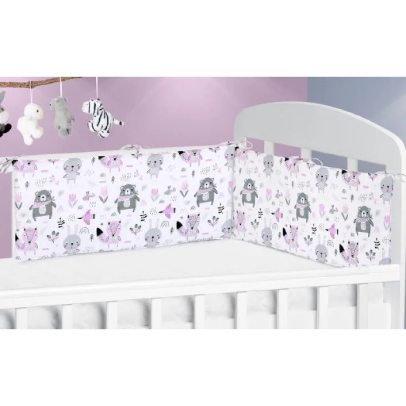 Bellatex Mantinel do dětské postýlky, Zvířátko růžová - 70x28 cm