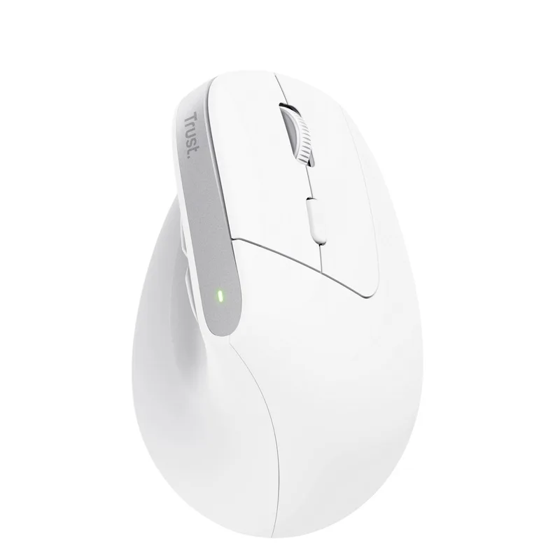 Trust Bayo+/Vertikální/Optická/Pro praváky/2 400 DPI/USB+BT/Bílá 25399