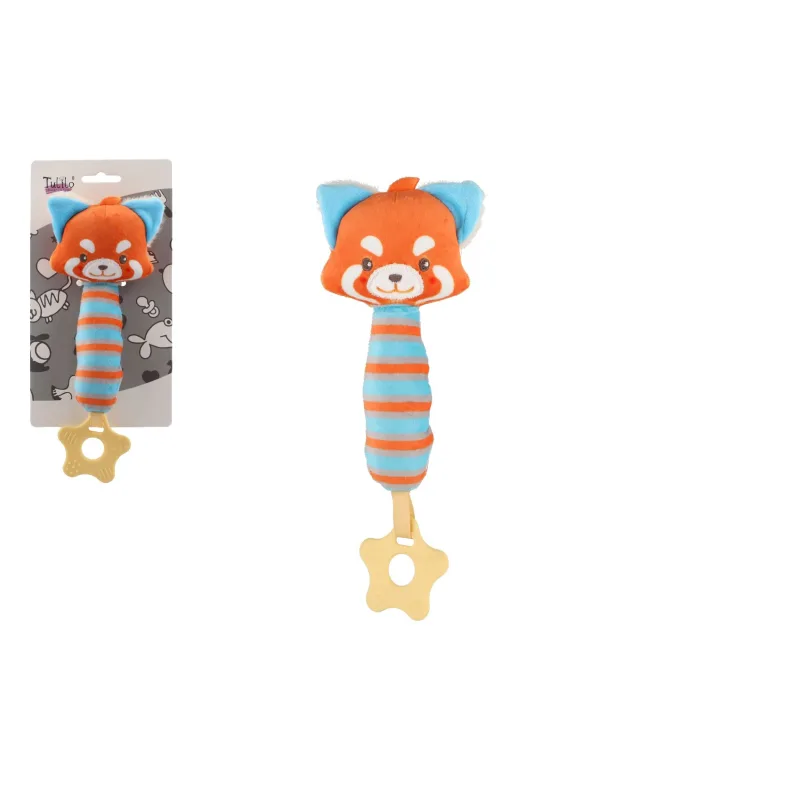 Teddies Pískátko / hryzátko líška plyš 24cm na karte v sáčku 0+