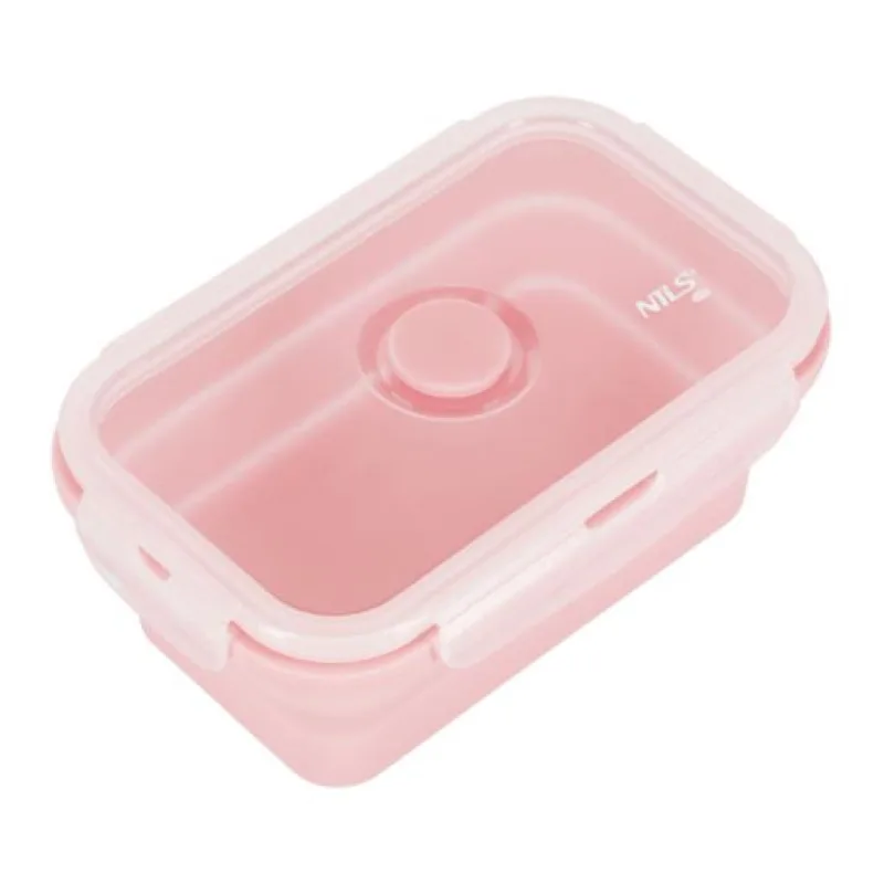 Skládací svačinový box NILS Camp NC4105, 500ml, růžový