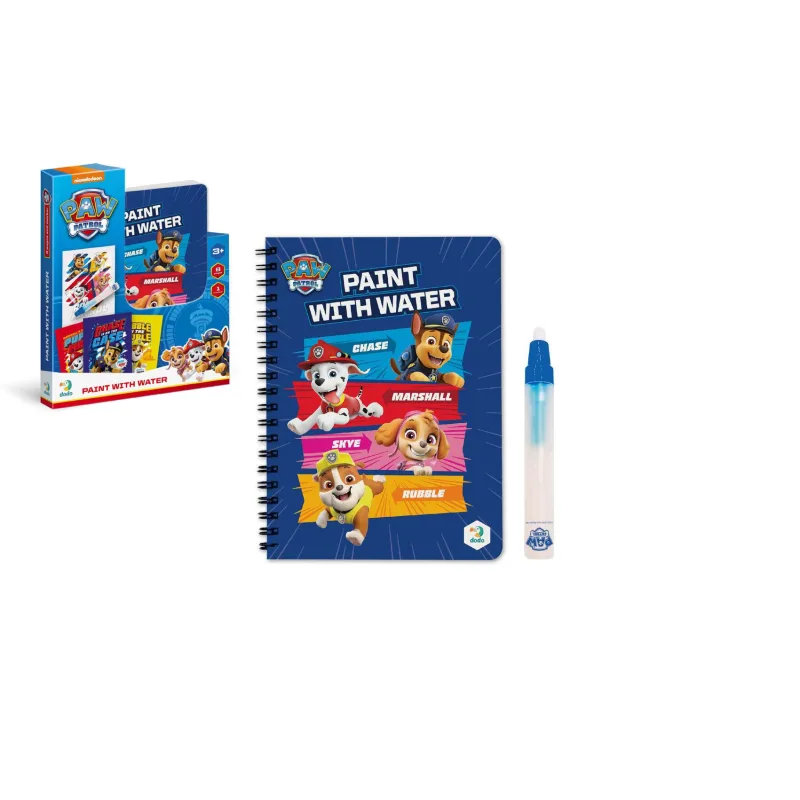 DODO Kúzelné maľovanie vodou Labková patrola/Paw Patrol omaľovánky/blok 12x16cm + štetec, 8 listov v krabici
