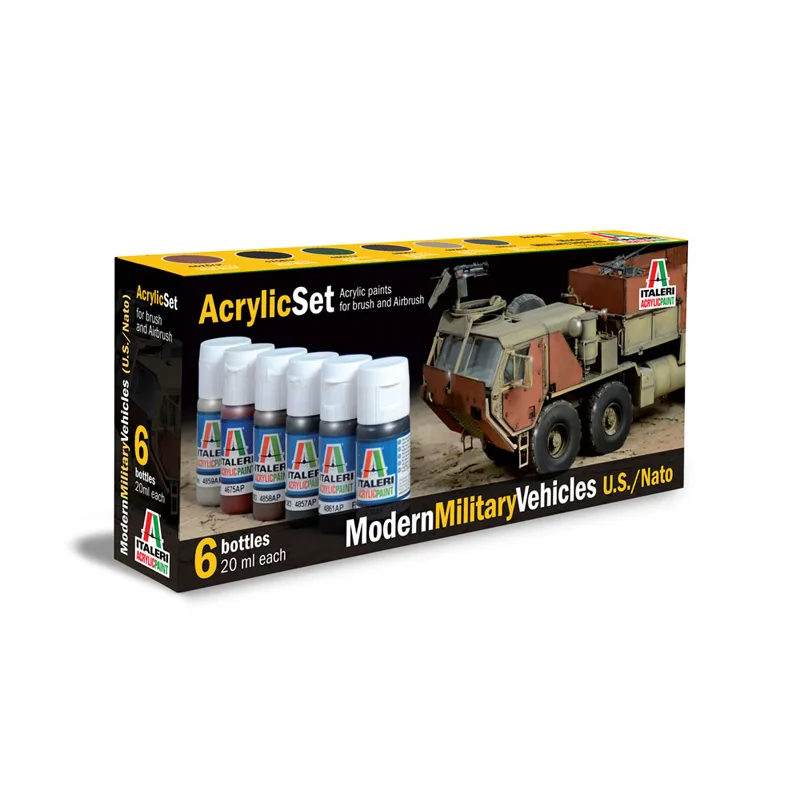 Italeri Sada akrylových barev 442AP - MODERN MILITARY VEHICLES (U.S./N.A.T.O.) 6 ks