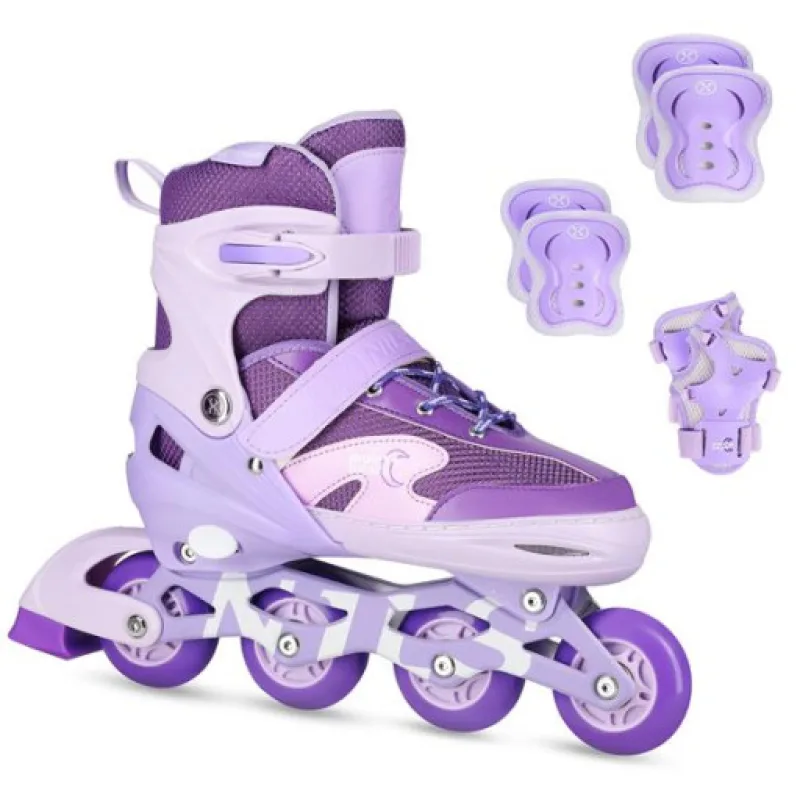 Sada NILS Extreme NA0189, kolečkové brusle, chráníče, fialové, vel.L (39-42)