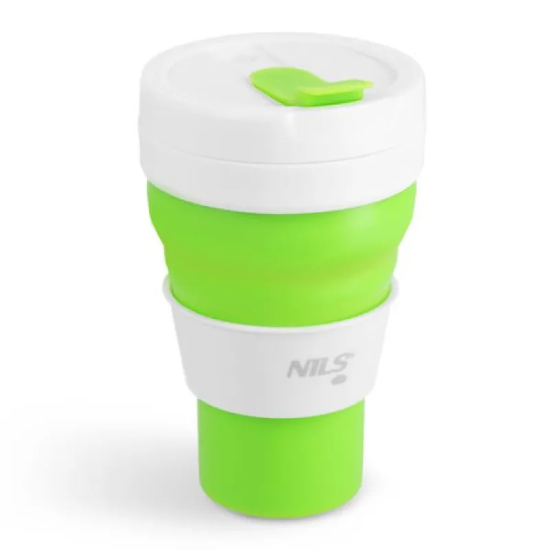 Skládací silikonový hrnek NILS Camp NC4103 600ml světle zelený