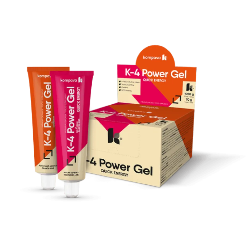 Kompava K4 Power Gel, pomeranč-limetka, balení 15 ks