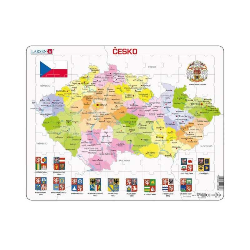 Dino ČESKÁ REPUBLIKA KRAJE 70 d. EDU Puzzle