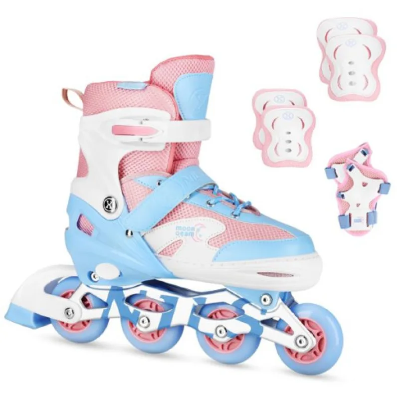 Sada NILS Extreme NA0189, kolečkové brusle, chráníče, bílá, vel.L (39-42)