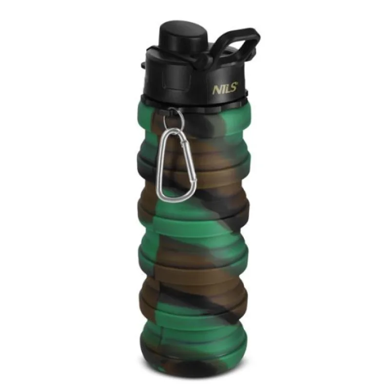 Skládací silikonová láhev NILS Camp NC4106, 500ml., zelená