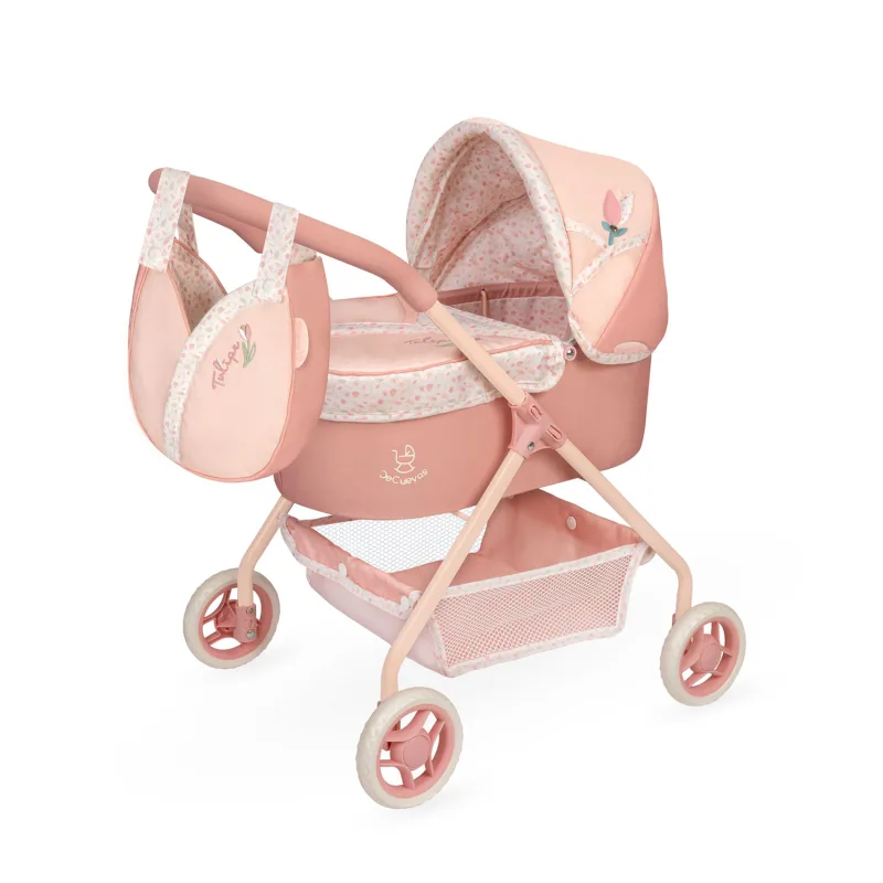 Rappa DeCuevas 86074 Můj první kočárek pro panenky s taškou Tulipe 2025 - 56 cm