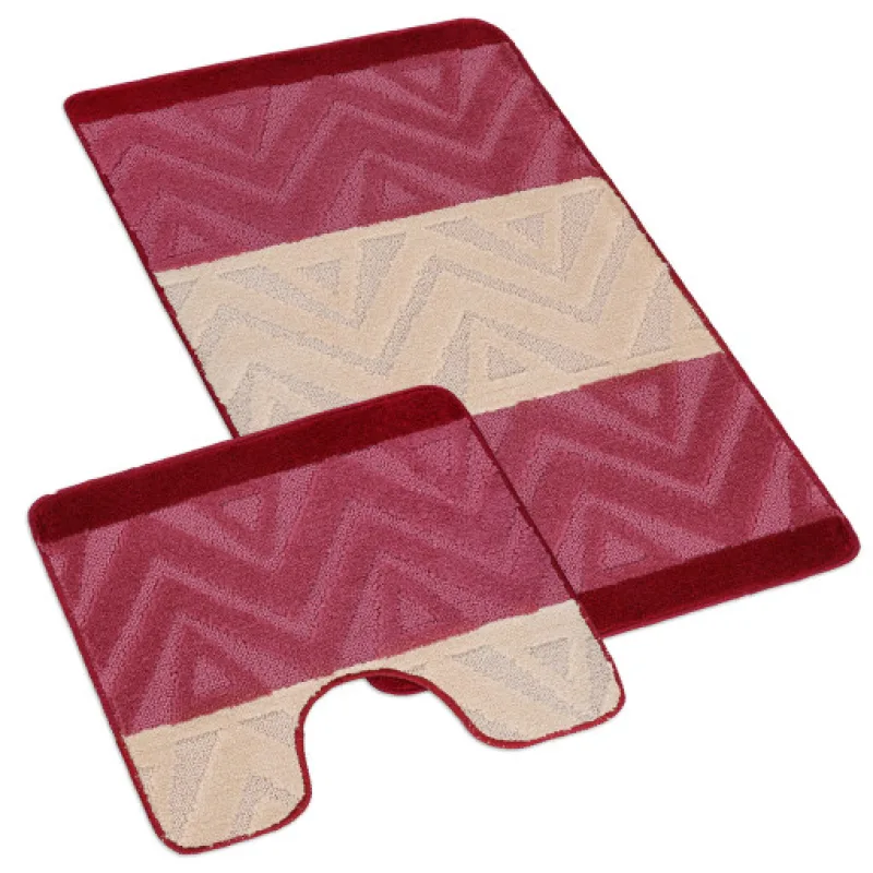 Bellatex Koupelnová sada BANY Chevron burgundy - sada 60x100, 60x50 cm