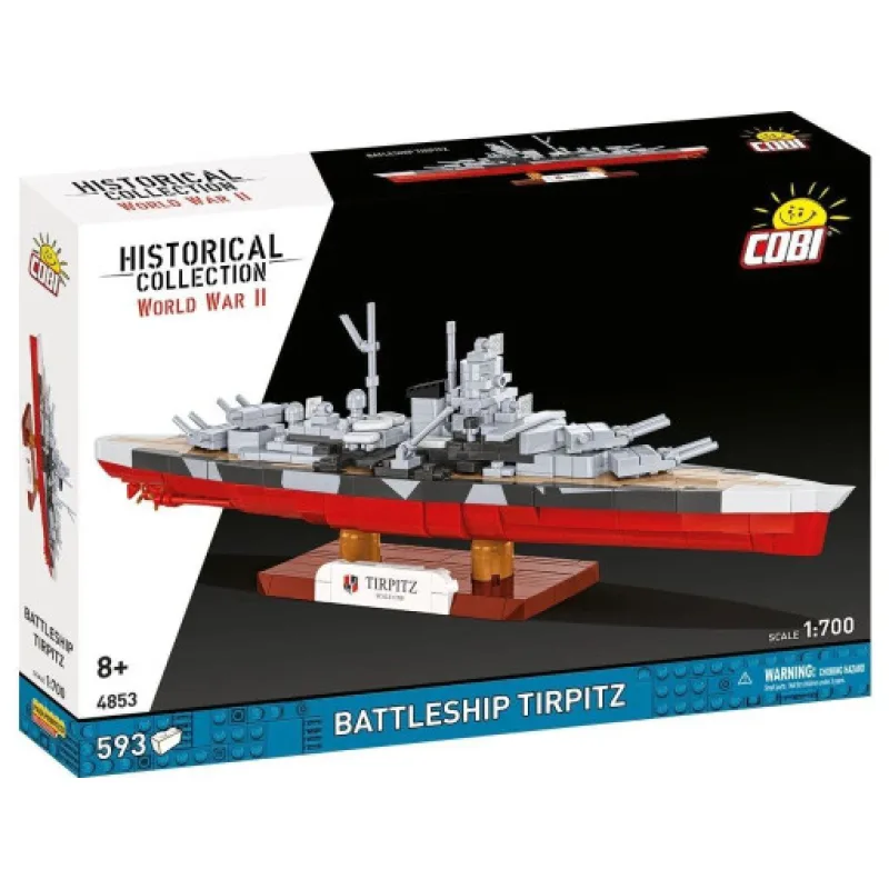 Cobi 4853 II WW Battleship Tirpitz, 1:700, 593 kostek