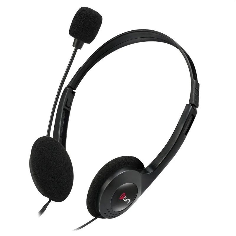 Sluchátka k PC C-TECH MHS-03E, černá MHS-03E