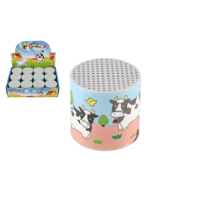 Teddies Plechovka zvuk kravy plast 6x6cm