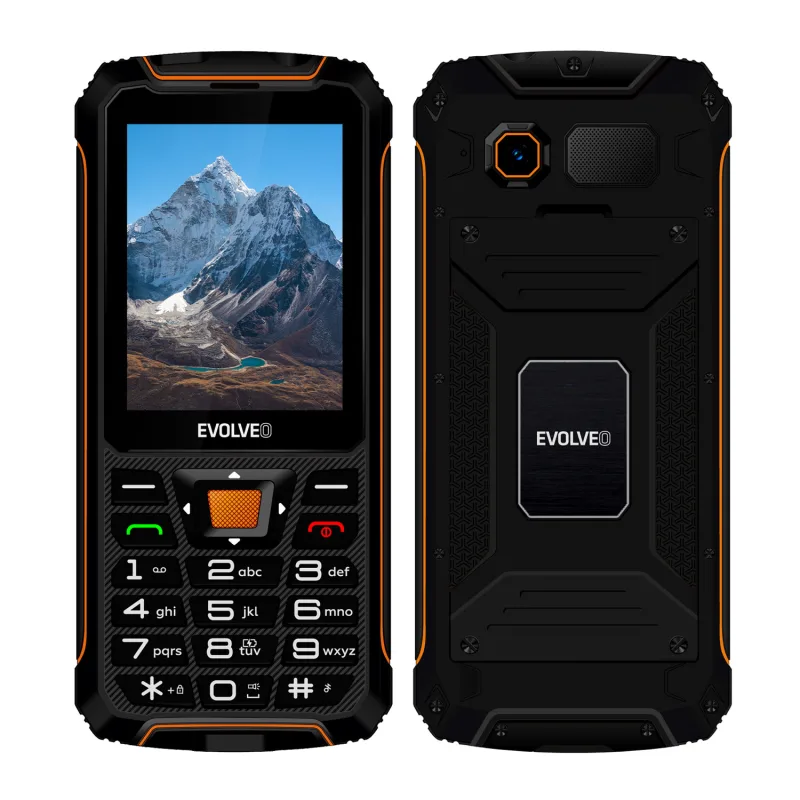 EVOLVEO StrongPhone Z6, vodotěsný odolný Dual SIM telefon, černo-oranžová SGP-Z6-BO