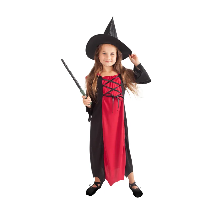 Rappa Detský kostým bordová čarodejnica / Halloween (M)