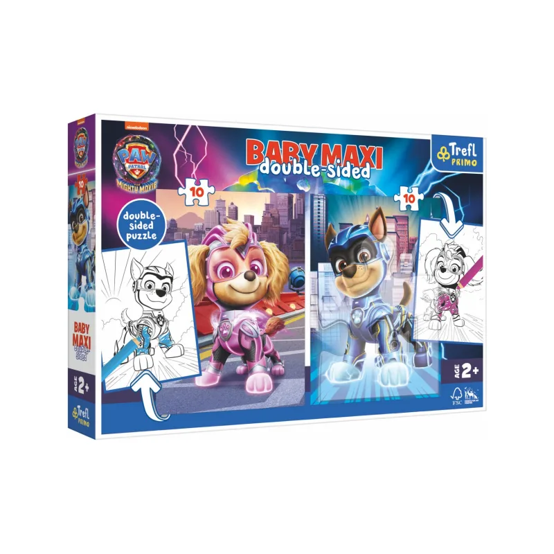 Trefl Puzzle MAXI obojstranné 2x10 dielikov Hrdinskí psi Labková patrola/Paw patrol v krab. 40x27x6cm 24m+