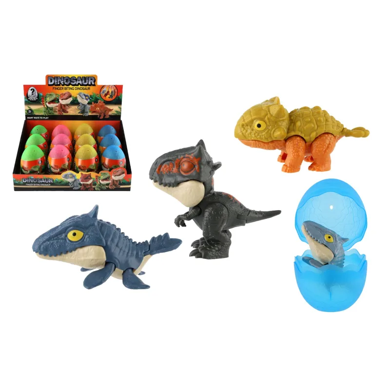 Teddies Dinosaurus hryzátko vo vajíčku plast 10cm 4 farby