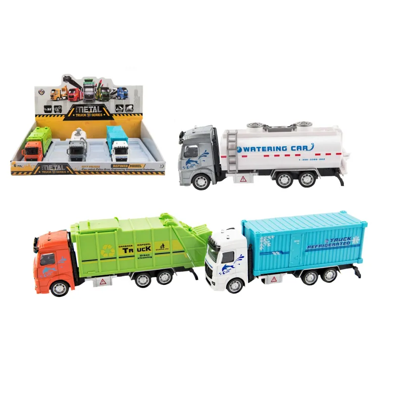 Teddies Kamión kov/plast 20-23cm na spätné natiahnutie 3 druhy