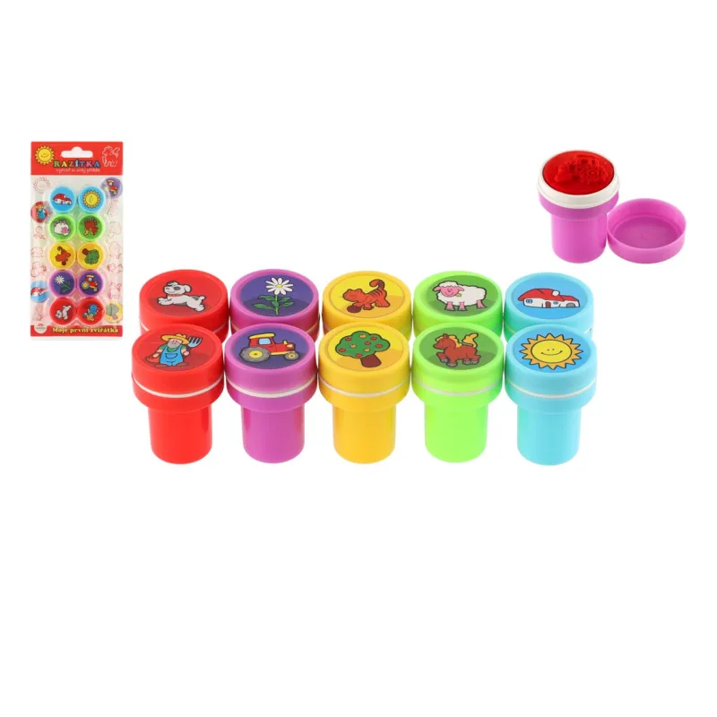 Teddies Pečiatky samonamáčacie Moje prvé zvieratká plast 10ks 2,5x4cm na karte