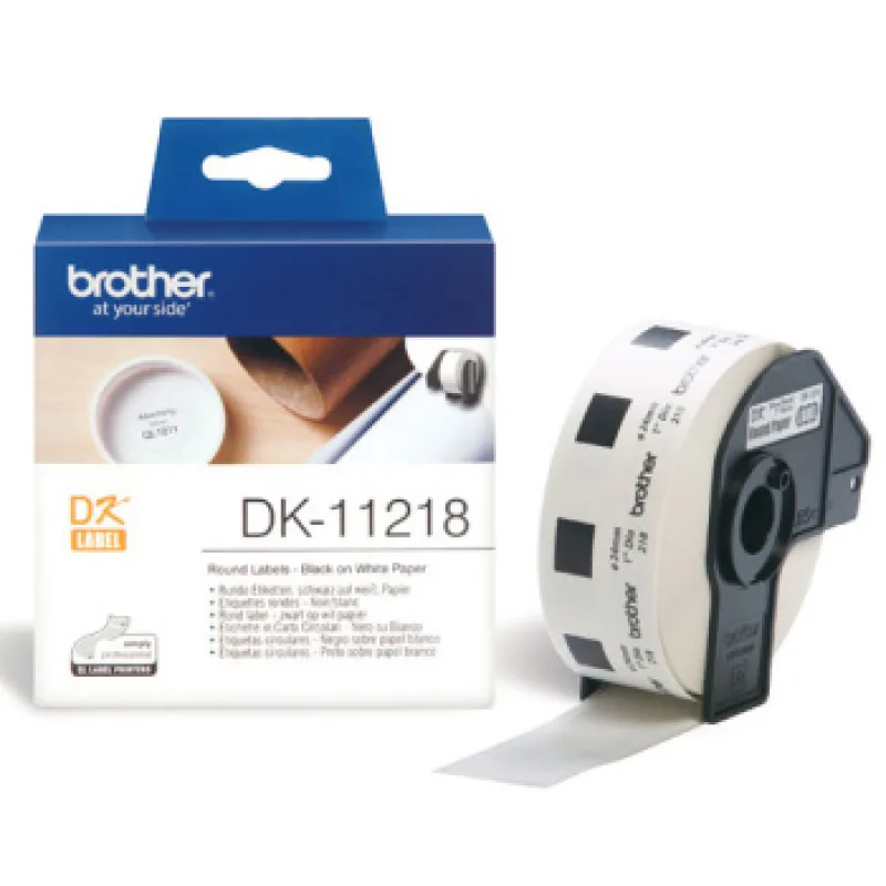 BROTHER DK-11218 (papírové / kulaté, průměr 24 mm -1000ks) DK11218