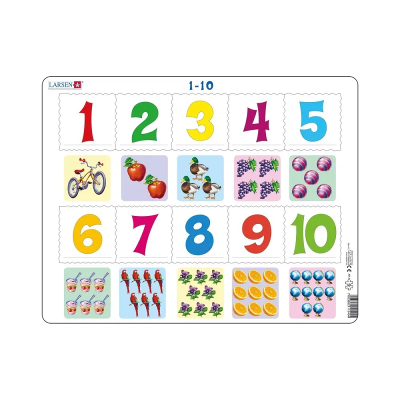 Dino ČÍSLA 1-10 10 d. EDU Puzzle