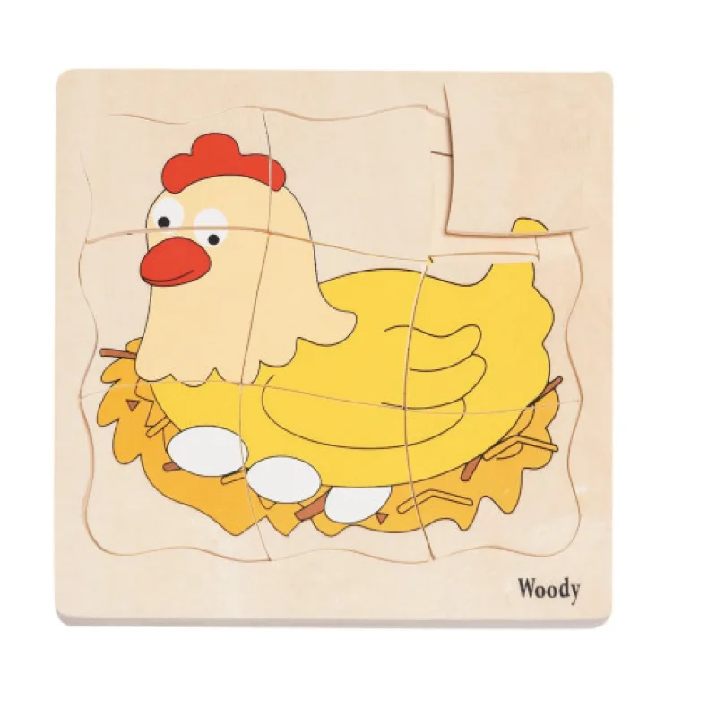 Woody Puzzle na desce - Vývoj slepice