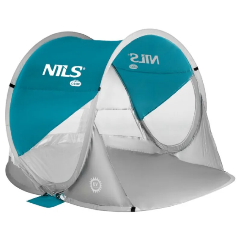 Samorozkládací plážový stan NILS Camp NC3142 modrošedý