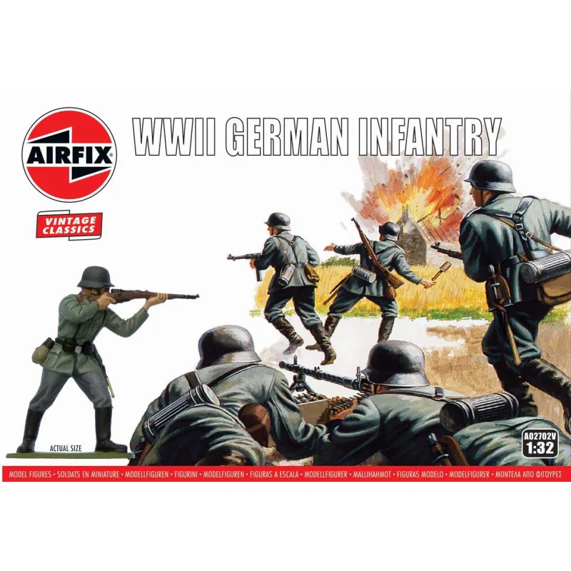 Airfix Classic Kit VINTAGE figúrky A02702V - WIWII Nemecká pechota (1:32)