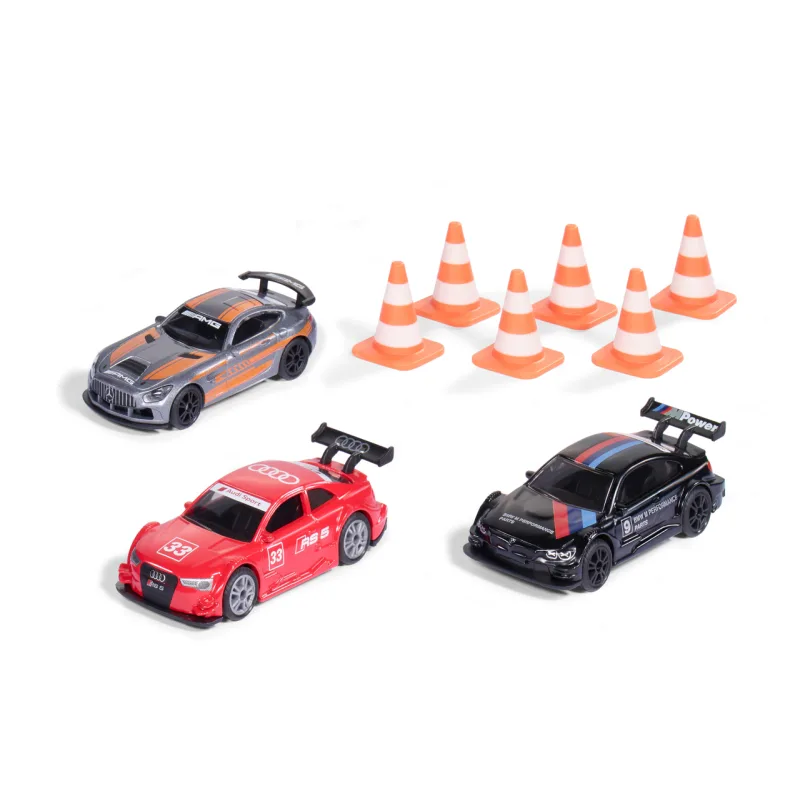 SIKU Super 6331 - set pretekárske autá s kužeľmi, 3ks