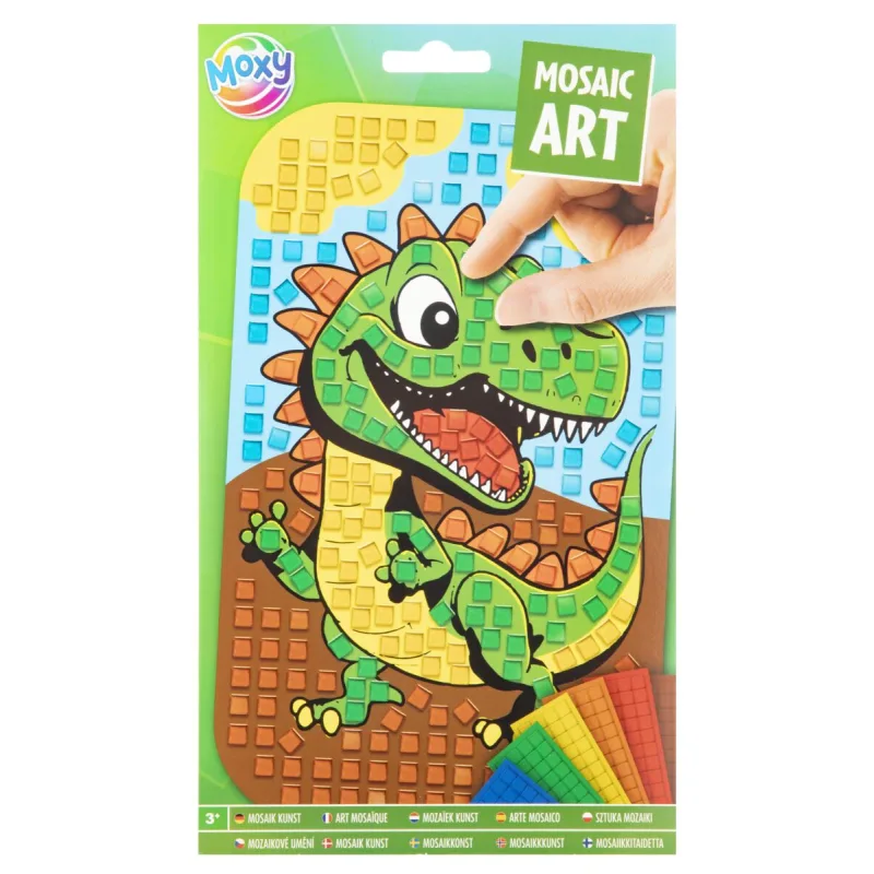 Rappa Kreatívny set mozaika podľa farieb metalická A5 Dinosaurus