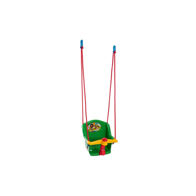 Teddies Hojdačka Baby s pískatkom plast zelená nosnosť 20kg 35x34x35cm