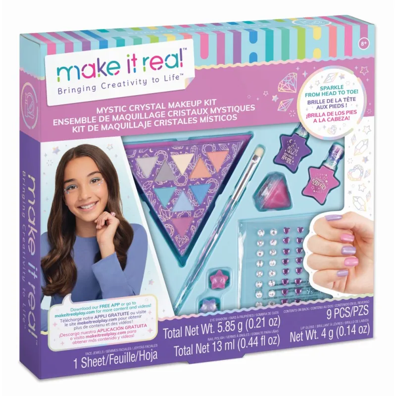Make it Real Paleta očných tieňov Make it Real s lakmi na nechty Mystic Crystal