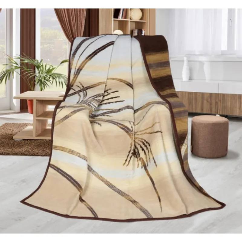 Bellatex Přikrývka Karmela PLUS Kapradí béžové - 150x200 cm