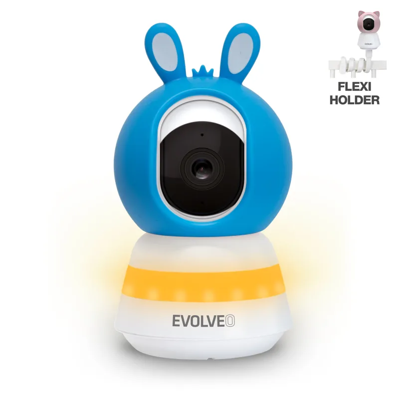 EVOLVEO Baby Monitor LUX- Chytrá 360° videochůvička s nočním viděním, detekcí pláče a pohybu, modrá CAM-LUX-B