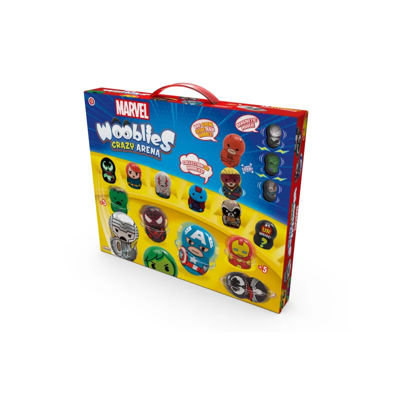 TM Toys Wooblies bojová aréna s 2 turbo vystreľovačmi kov/plast magnetické postavičky v krabici 42x35x9,5cm
