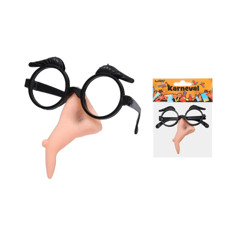 Wiky Sada čarodejnice plast nos + okuliare v sáčku karneval