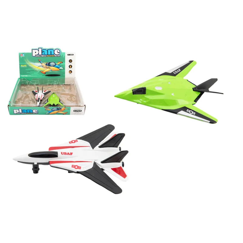 Teddies Lietadlo/stíhačka kov/plast 11-13cm na spätné natiahnutie mix druhov