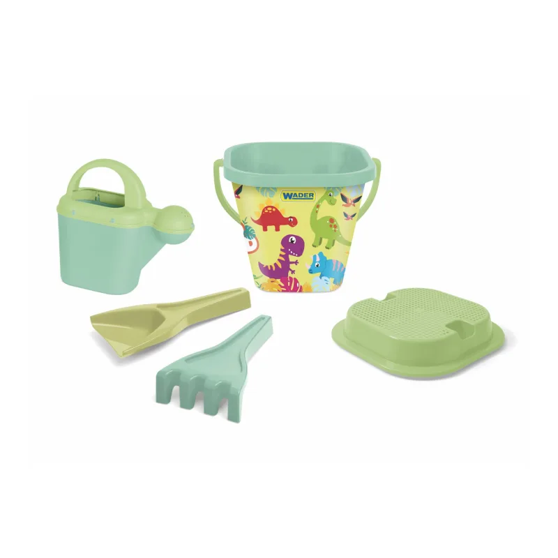 WADER RePlay sada na piesok dinosaurus plast vedro s doplnkami v sieťke 19x26x19cm 12m+ Wader