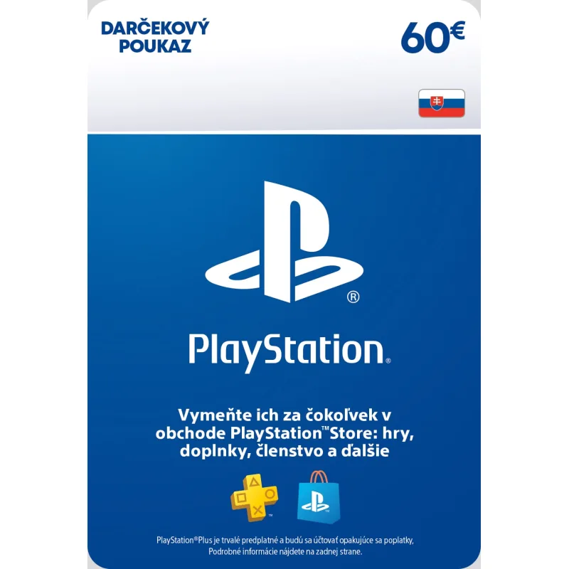 SONY ESD SK ESD SK - PS Store el. peněženka - 60 EUR SCEE-SK-00006000