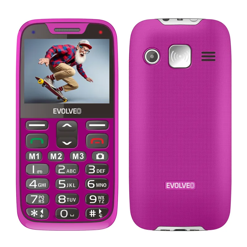 EVOLVEO EasyPhone XR, mobilní telefon pro seniory s nabíjecím stojánkem, růžový EP-601-XR-PK