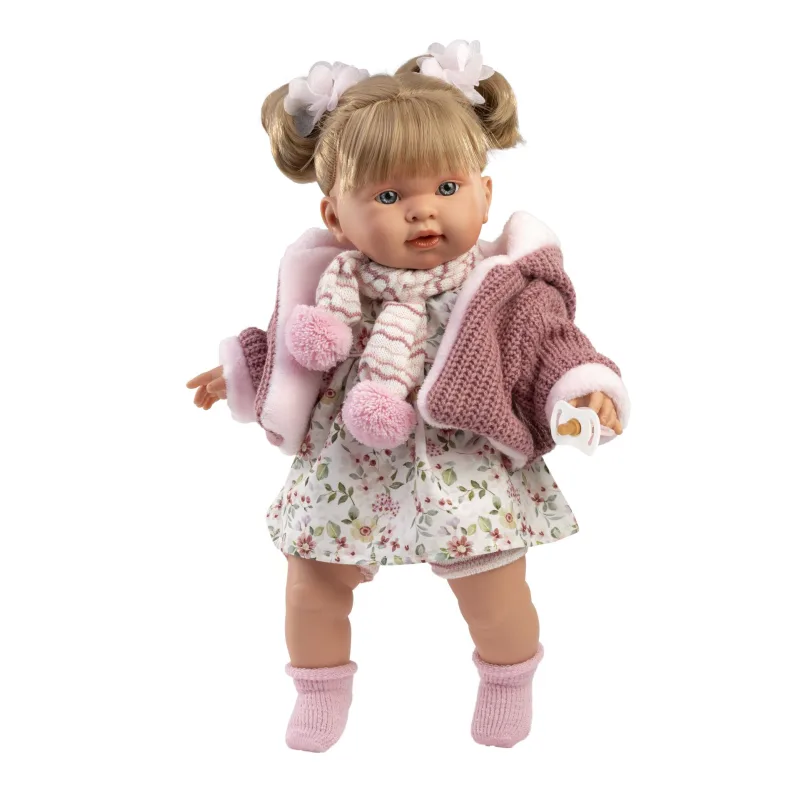 Rappa Llorens 42286 ALEXANDRA - realistická bábika so zvukmi a mäkkým látkovým telom - 42 cm